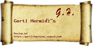 Gertl Hermiás névjegykártya